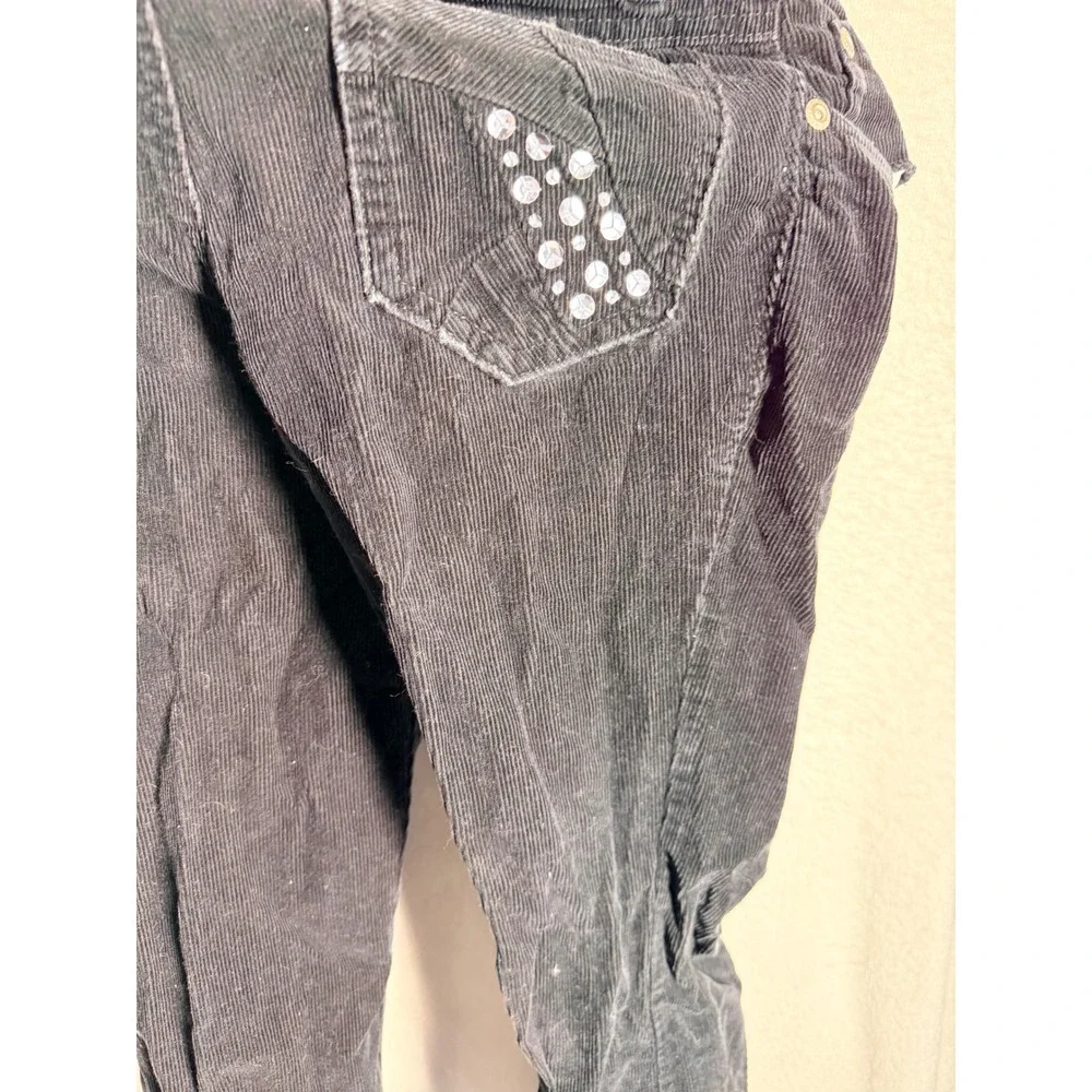 Old Navy Girls Black Corduroy Pants Rhinestone Pockets Size 12